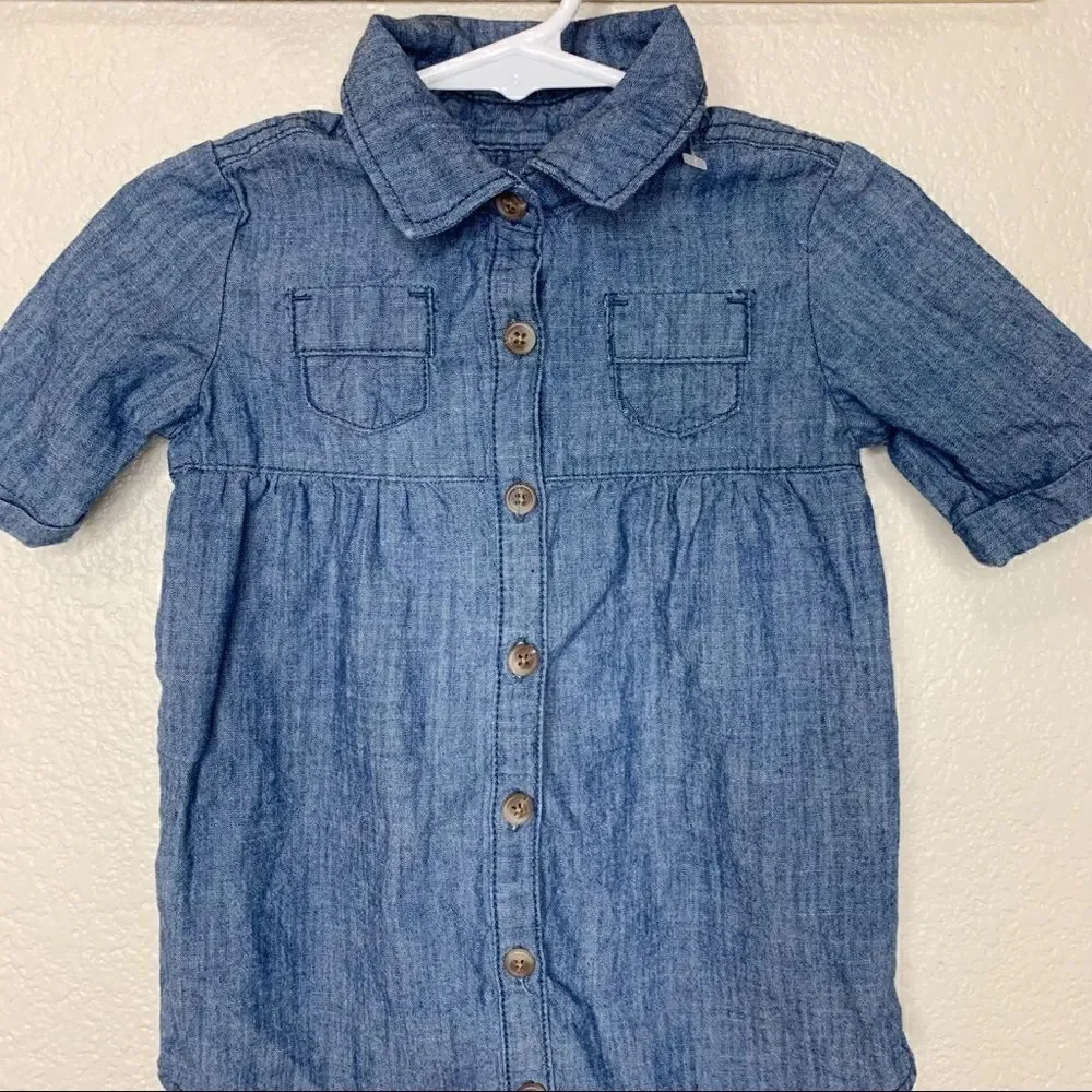 Old Navy Baby Girl 18-24 Months Denim Shirt Dress